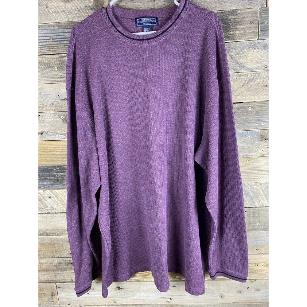 Susquehanna Trail  Mens Sz 3XLT Purple Ribbed Crewneck Long Sleeve Shirt